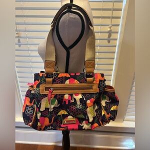 Lily Bloom Multicolor Elephant Print Shoulder Bag